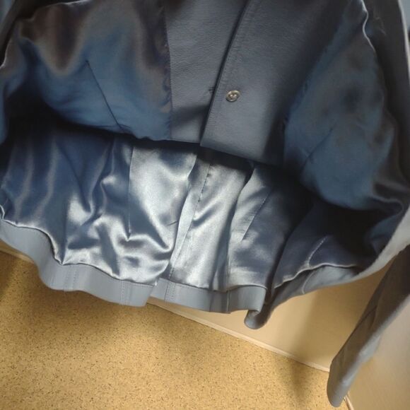 Pamela McCoy Blue Leather Jacket Size Medium Vintage - Picture 4 of 6